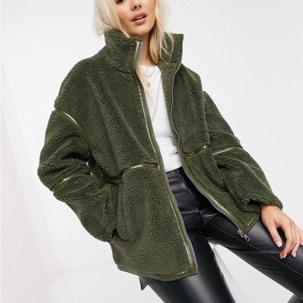 Asos Sherpa Zip-Up Teddy Jacket